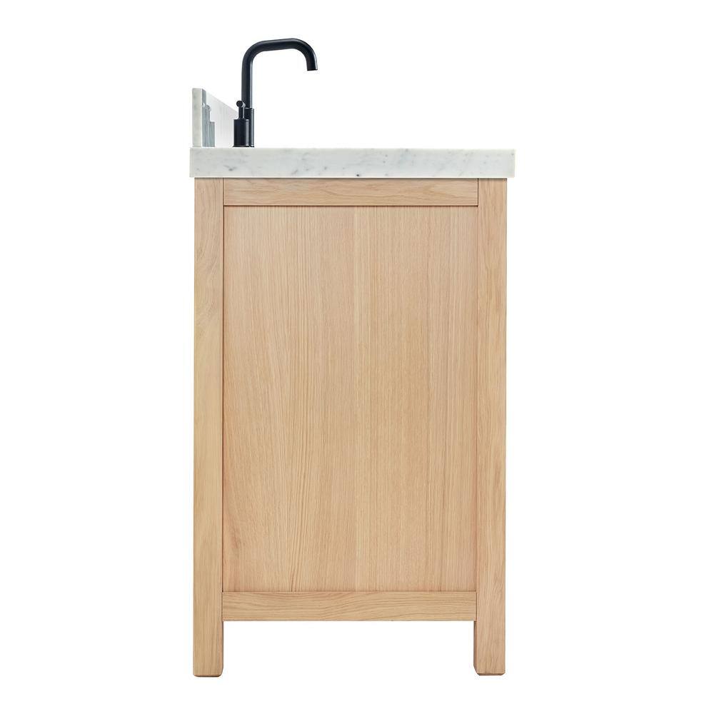 Cambridge 42'' Oak Freestanding Bathroom Vanity with Carrara Marble Top