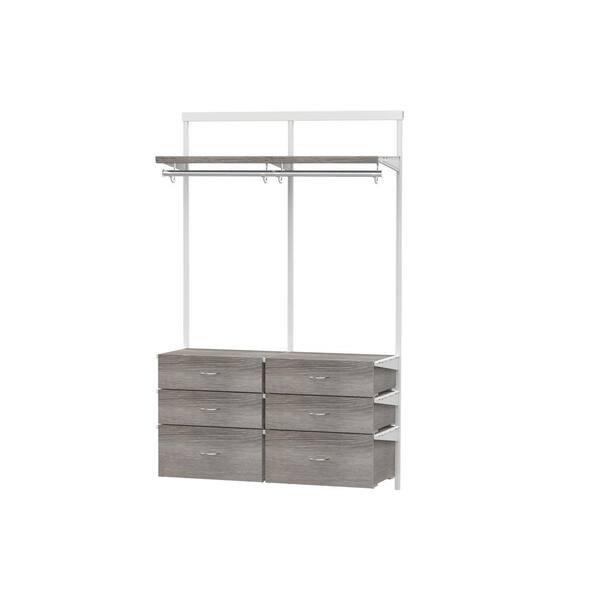 Everbilt Genevieve 4 ft. Gray Adjustable Closet Organizer with Long