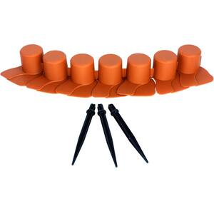 21 in. x 4.75 in. x 2.5 in. Terracotta Plastic Trim-Free Lawn Edging and Weed Barrier (4-Pack)