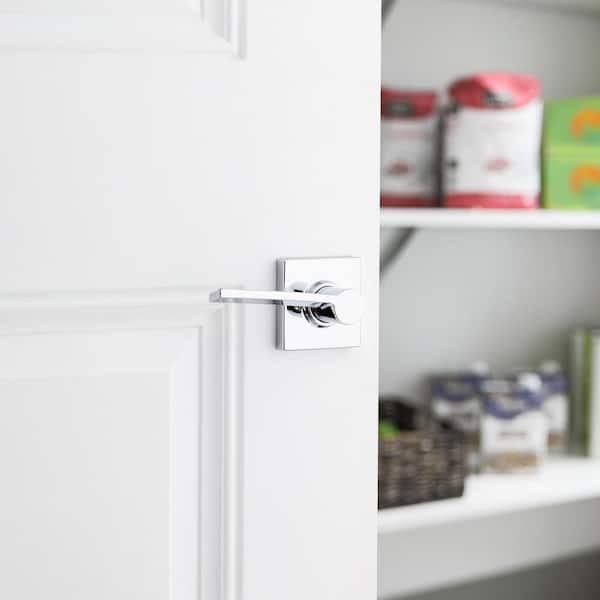 Ladera Polished Chrome Left-Handed Dummy Door Handle with Square Trim