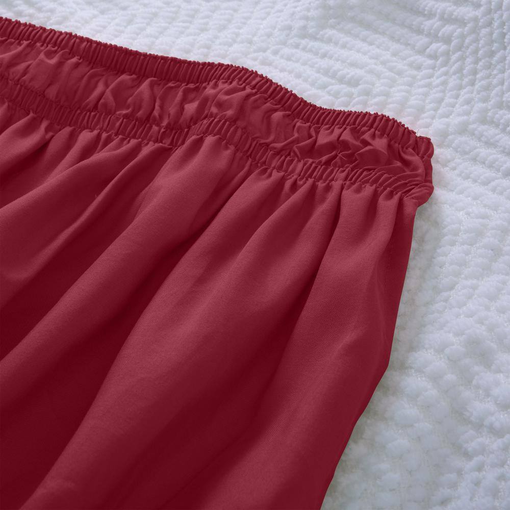 Home Details 18" Drop Wrap Around Bed Ruffle Queen/King in Burgundy