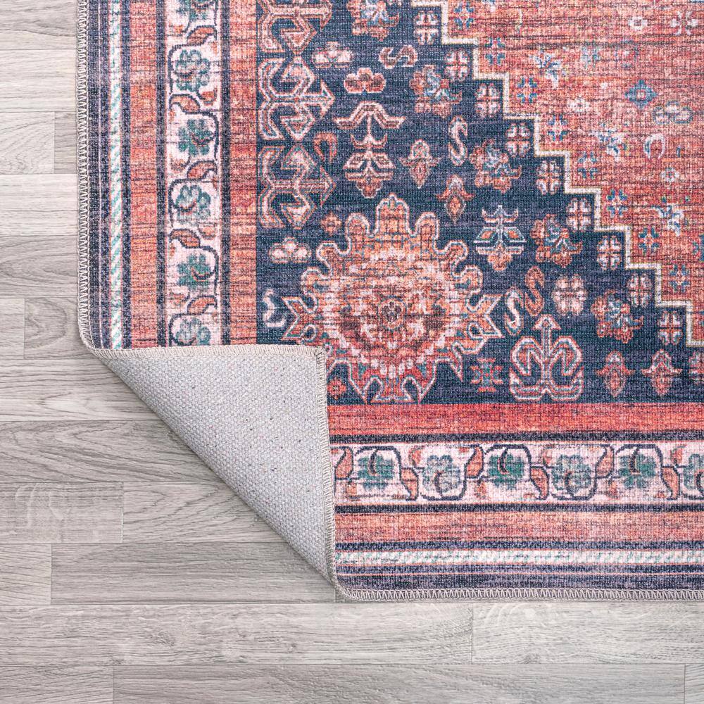 VersaTile Red Geometric 4' x 6' Easy-Care Synthetic Area Rug