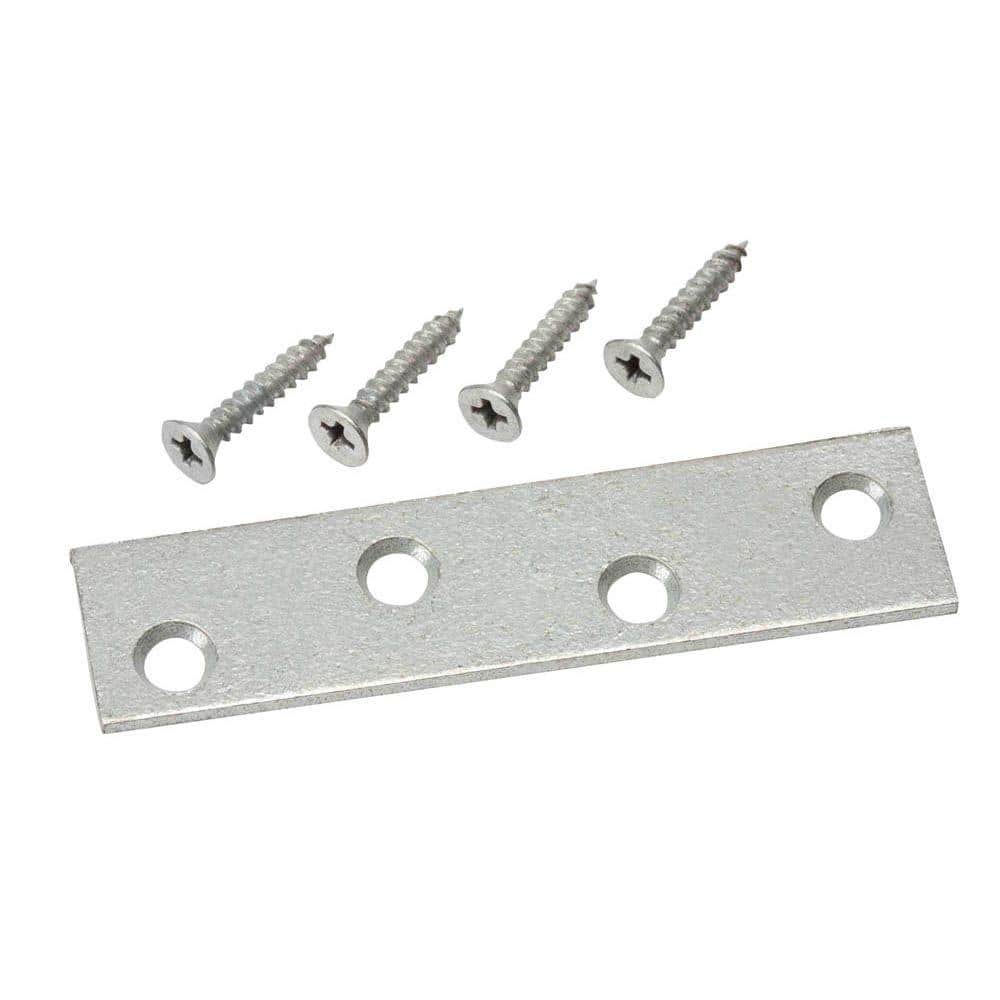 Everbilt 3-1/2 in. Steel Zinc-Plated Double-Wide Mending Plate (4-Pack)  13509 - The Home Depot