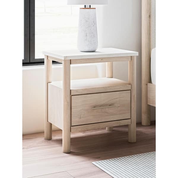 Cadmori Beige 1 Drawer Nightstand