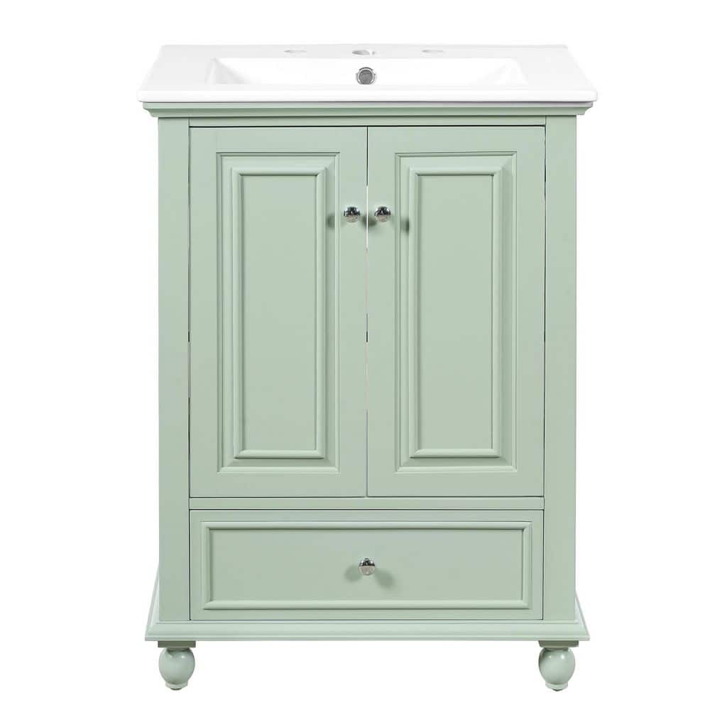 24.00 in. Freestanding Green Bath Vanity with White Ceramic Top price history on PriceWatchPro