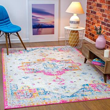 Antep Rugs Elite Lilac 4 ft. x 6 ft. Bohemian Distressed Area Rug ELT66LLA46