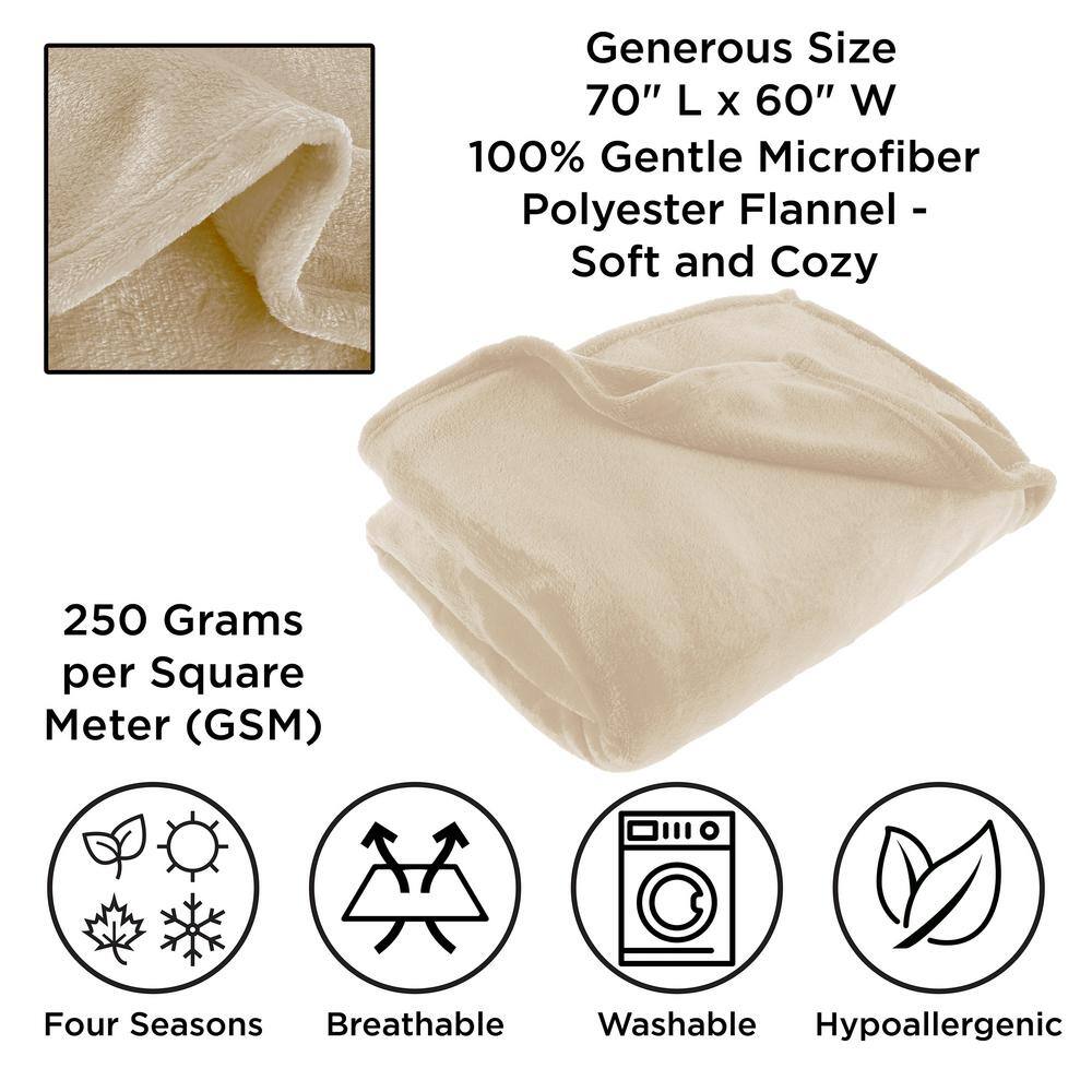 Desert Tan Oversized Fleece Throw Blanket