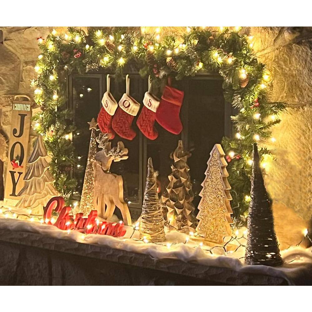 Green Crestwood Spruce 9-Foot Pre-Lit Artificial Christmas Garland with Berries and Pine Cones