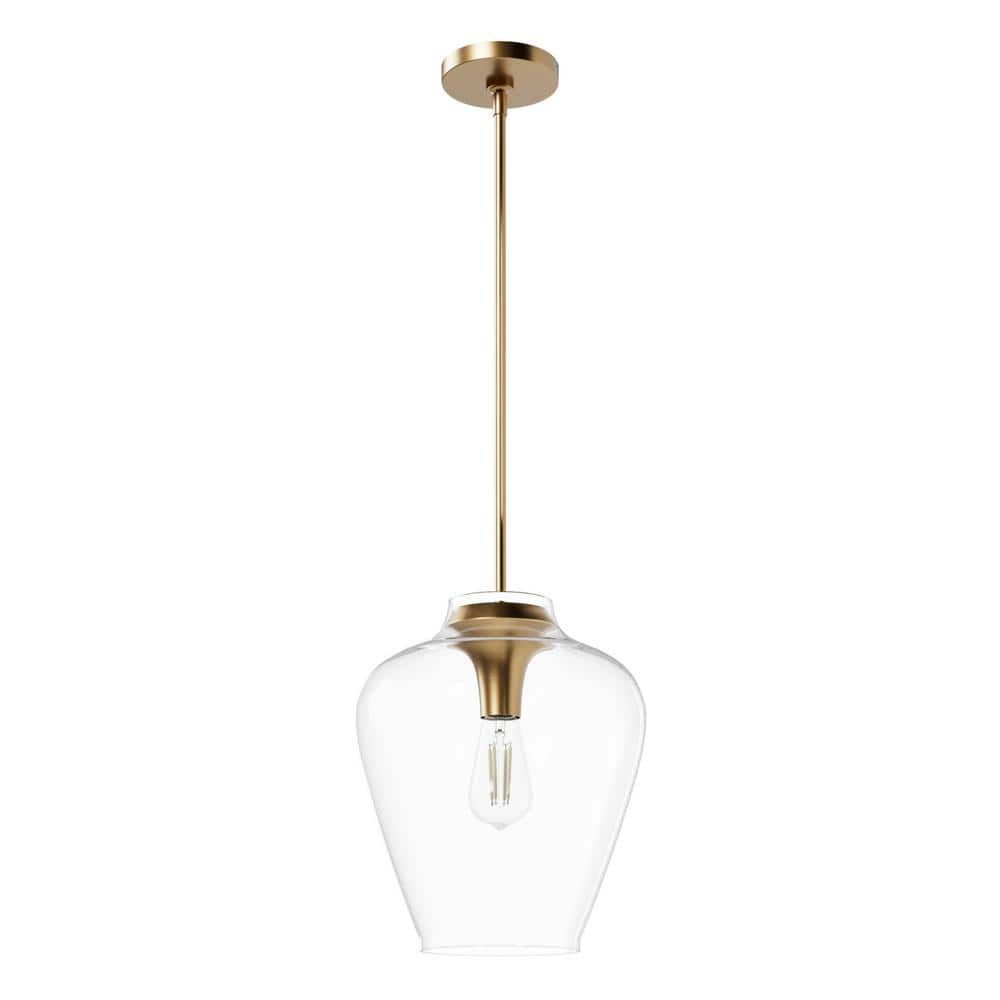 Hunter Vidria 60-Watt 1-Light Alturas Gold Island Pendant Light with ...