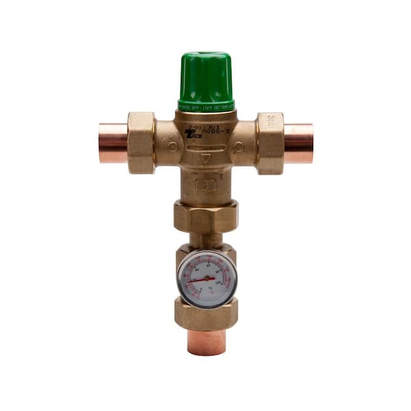 Taco Comfort Solutions 1/2 in. Union Sweat Lead-Free Mixing Valve with Gauge