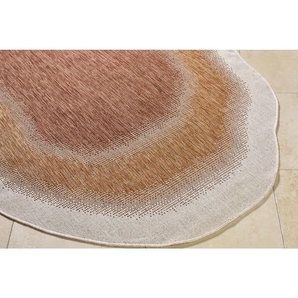 Miami Beach MBH-2317 5 ft. x 7 ft. Orange Machine Woven, Area Rug
