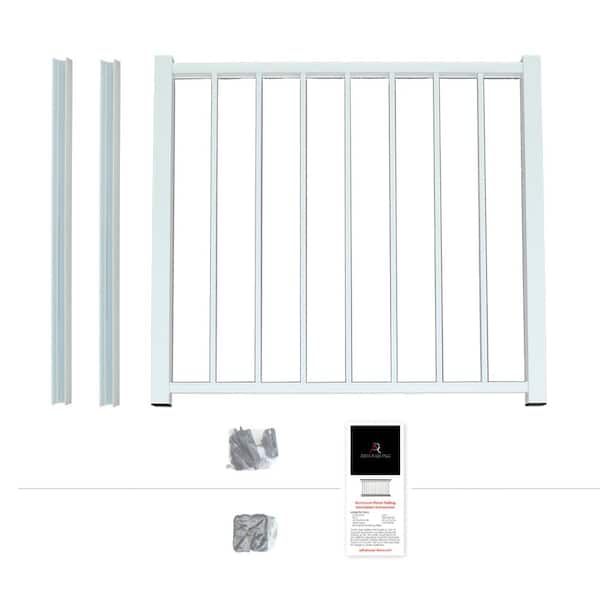 Unbranded 40 in. x 36 in. White Powder Coated Aluminum Preassembled Deck Gate Kit
