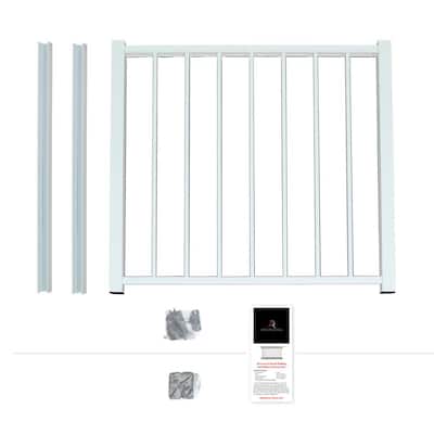 40 in. x 36 in. White  Powder Coated Aluminum Preassembled Deck Gate Kit