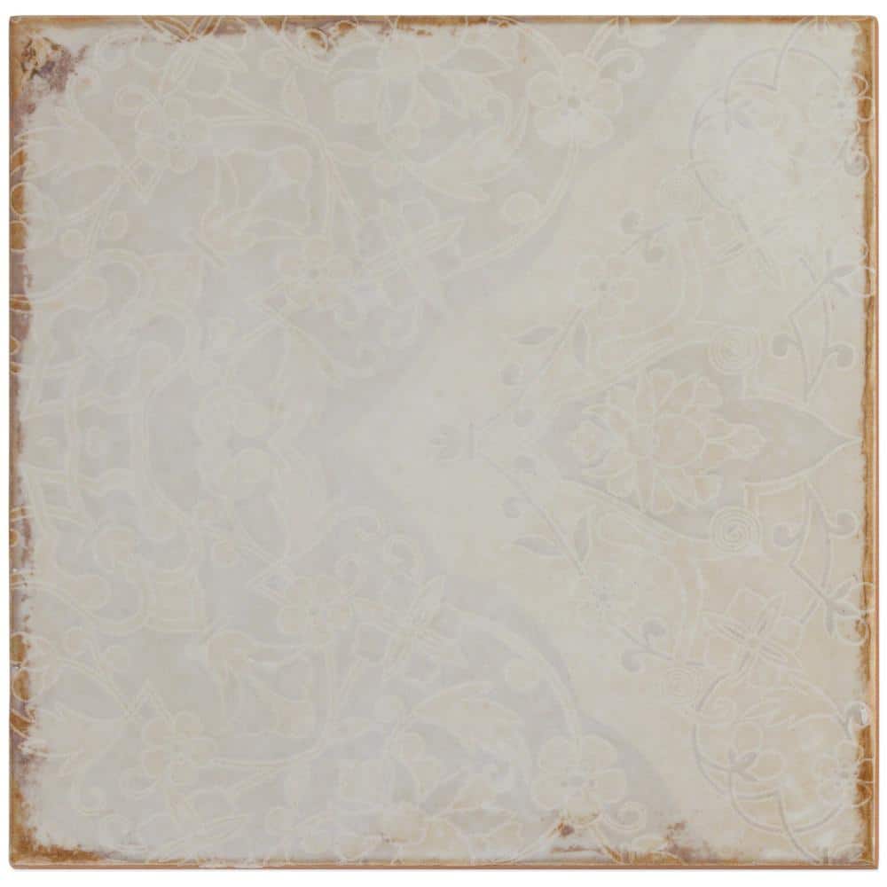 Angela Harris Distressed White Ceramic 8'' x 8'' Wall Tile