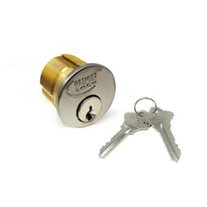 1 in. Solid Brass Mortise Cylinder with Stainless Steel Finish, SC1 (Pack of 6, Keyed Alike)