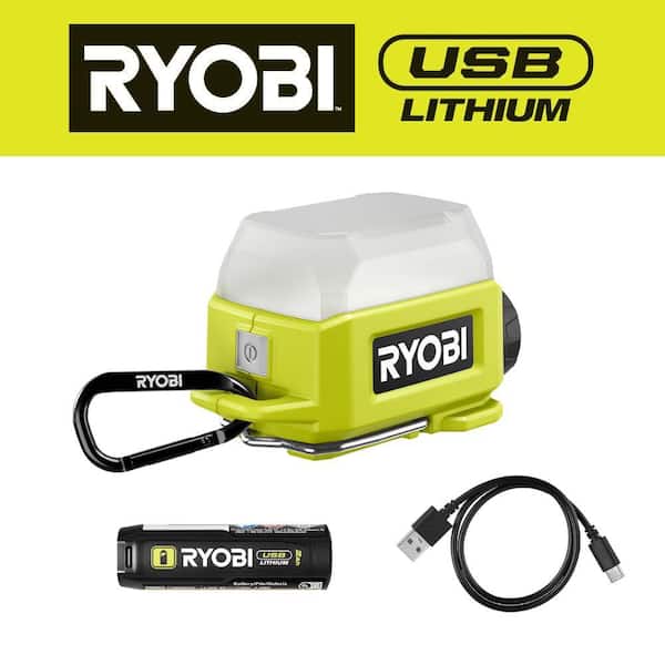 RYOBI USB Lithium Compact Cordless Area Light Kit with (1) 2Ah USB Battery and Charging Cable