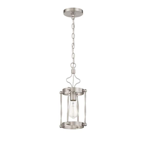 CRAFTMADE Jolenne 60-Watt 1-Light Brushed Nickel Finish Dining/Kitchen Island Mini Pendant w/ Metal Shade, No Bulbs Included