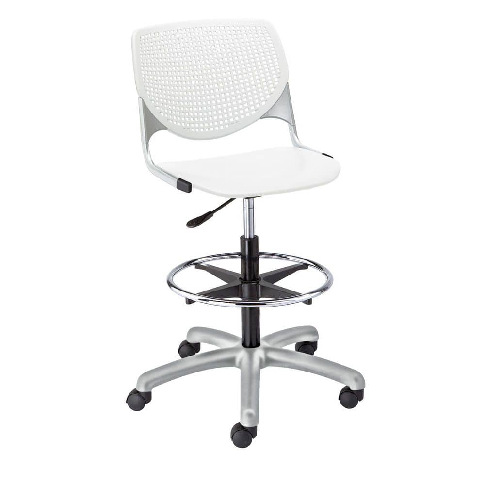 Navy Metal Armless Swivel Drafting Stool
