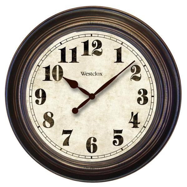 Westclox 24" Black and Gold Oversized Round Wall Clock