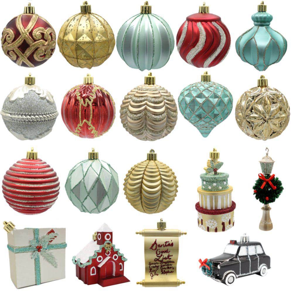 Home Accents Holiday Sugarplum Knoll Assorted Ornament Gold (19-Count ...