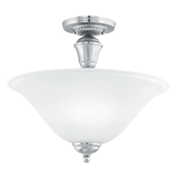Philips Whitmore 2-Light Brushed Nickel Ceiling Semi-Flush Mount Light