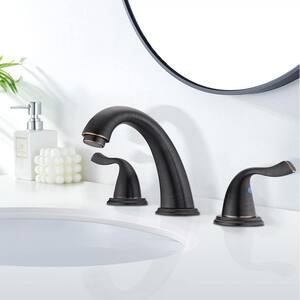 SHW 8 in. Centerset 3-Hole 2-Handles Anti-Fingerprint Bathroom Faucet Combo Kit with Drain Assembly in Oil Rubbed Bronze