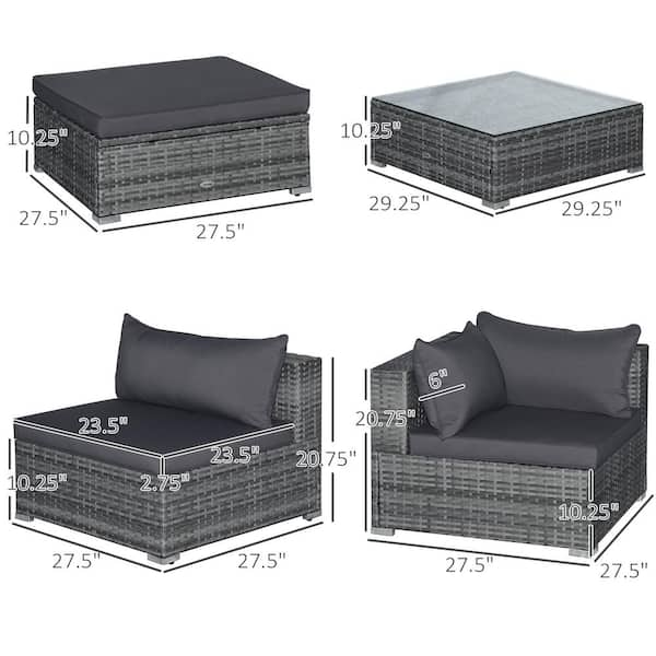 outsunny 8 piece rattan sofa