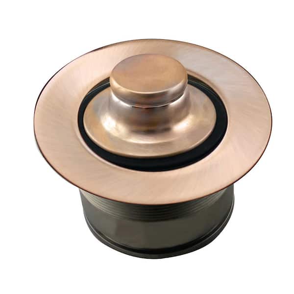 Westbrass 3-1/2 in. EZ-Mount Sink Disposal Flange and Stopper in Antique Copper