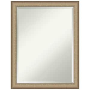 Medium Rectangle Elegant Brushed Bronze Beveled Glass Casual Mirror (27 in. H x 21 in. W)