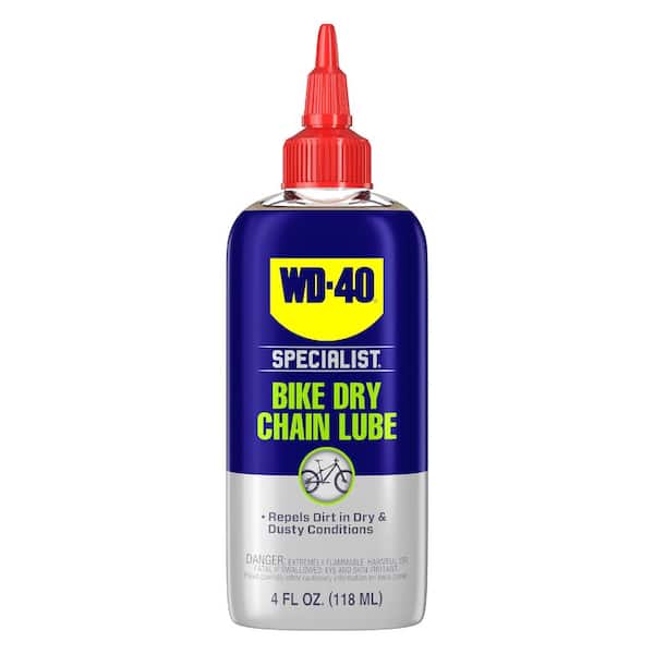 WD-40 SPECIALIST 4 oz. Bike Dry Chain Lube, High-Performance Lubricant for Dry & Dusty Conditions
