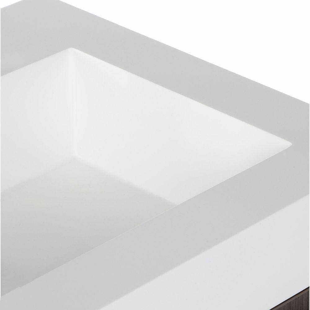 Sleek 54" Gray Oak Double Sink Wall-Mount Vanity Set with Acrylic Top