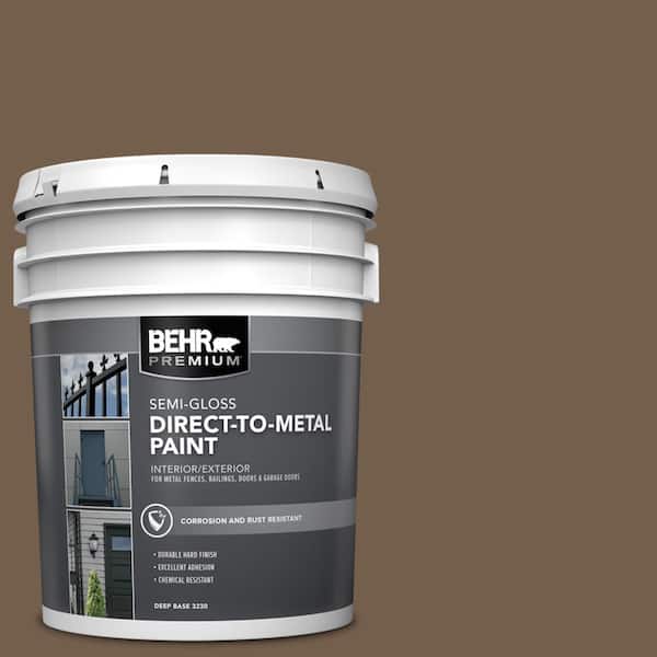 BEHR PREMIUM 5 gal. #MS-46 Chestnut Brown Semi-Gloss Direct to Metal Interior/Exterior Paint