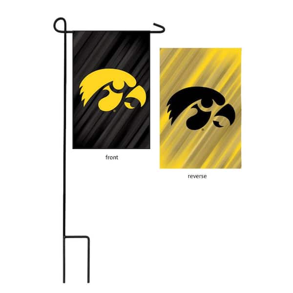 1 ft. x 1-1/2 ft. University of Iowa 2-Sided Garden Flag with 3-2/3 ft. Metal Flagpole