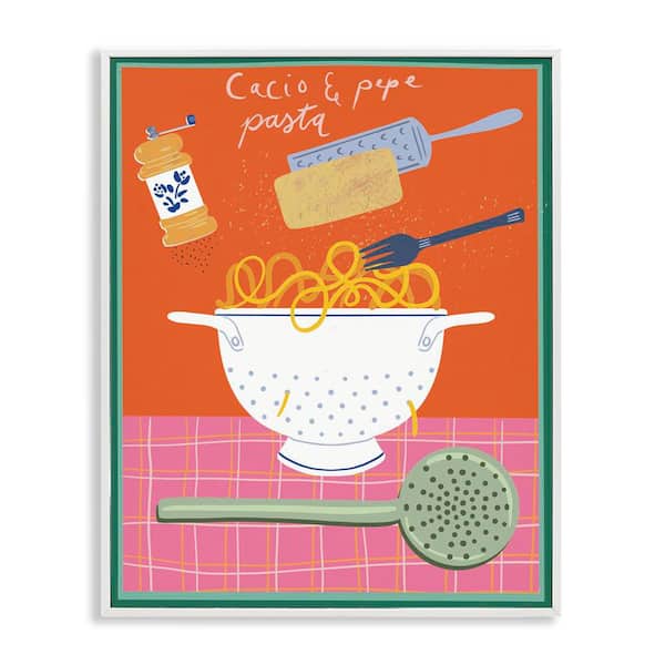 Retro Italian Pasta Meal by Jo Reid White Framed Food Giclee Art Print 14 in. x 11 in.