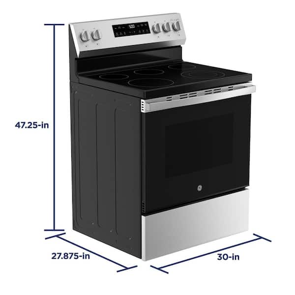 GE 30 in. 5 Burner Elements Free-Standing Electric Range in Stainless ...
