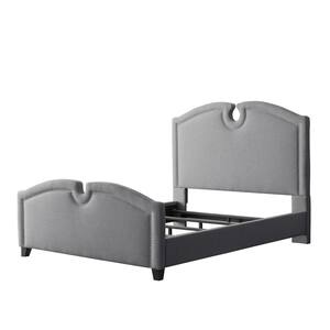 Fairfield Grey Fabric King Curved Top Bed