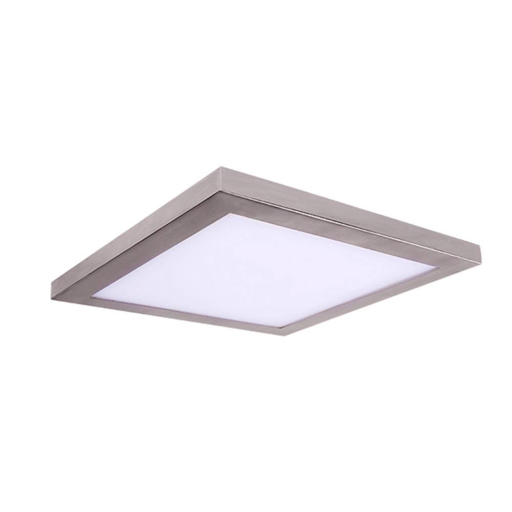 Square Slim Disk Length 10 in. Nickel New Construction Recessed Integrated 