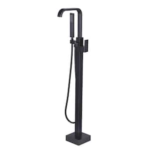 Single-Handle Floor Mount Freestanding Tub Faucet Bathtub Filler with Hand Shower in Oil Rubbed Bronze