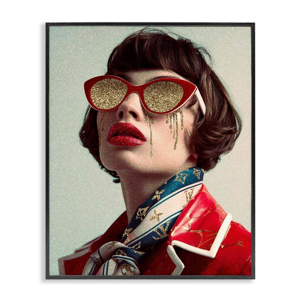 Retro Woman with Glam Tears by Svetlana Aleynikova Black Framed People Giclee Art Print 14 in. x 11 in. price history on PriceWatchPro