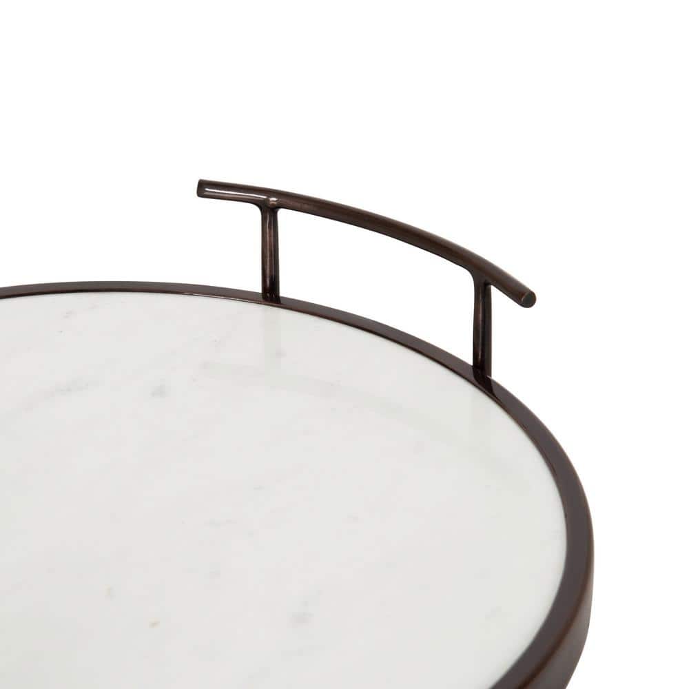 Elegant Round 14'' Bronze Marble Display & Serving Tray