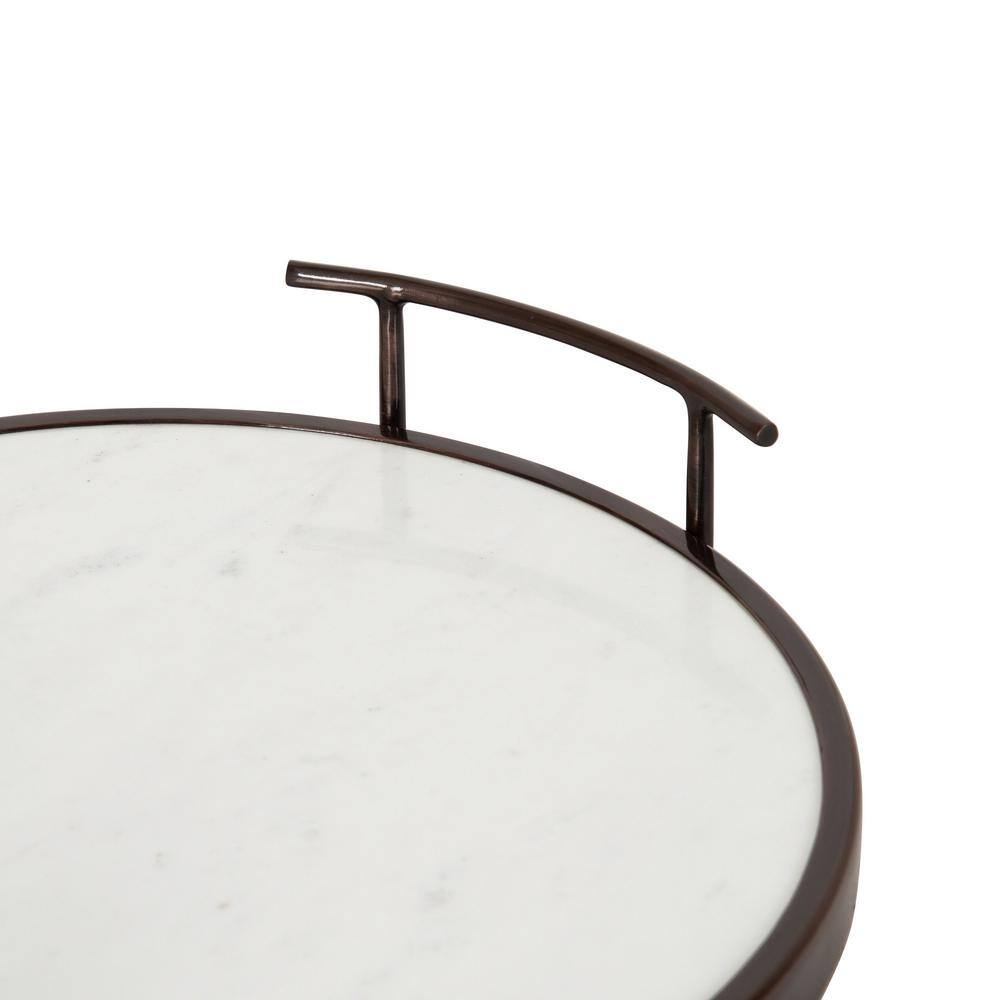Elegant Round 14'' Bronze Marble Display & Serving Tray