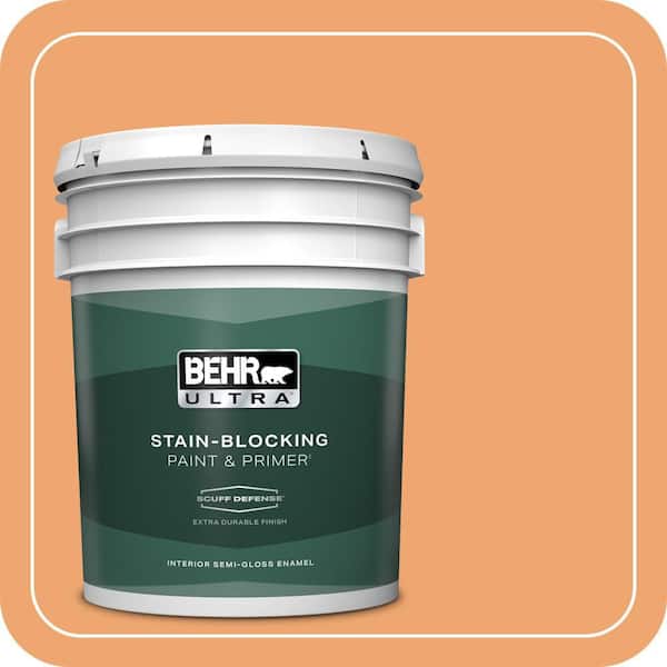 BEHR ULTRA 5 gal. Home Decorators Collection #HDC-SP16-04 Apricot Jam Extra Durable Semi-Gloss Enamel Interior Paint & Primer