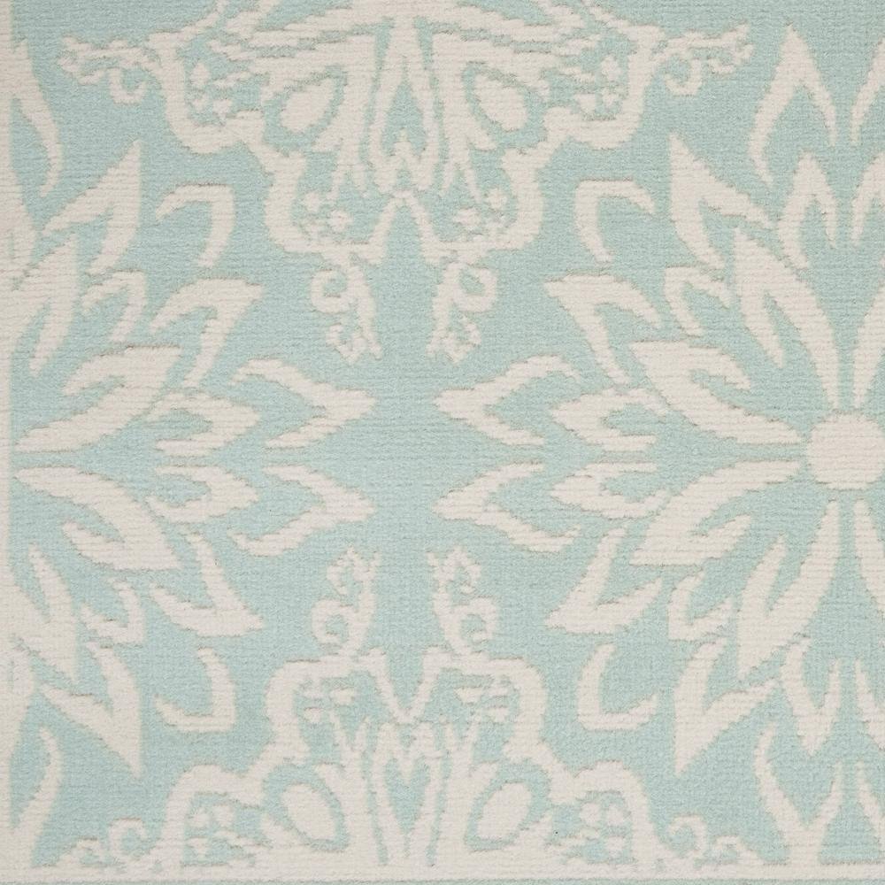 Elegant Ivory/Green Floral Synthetic 5'3" x 7'3" Easy-Care Rug