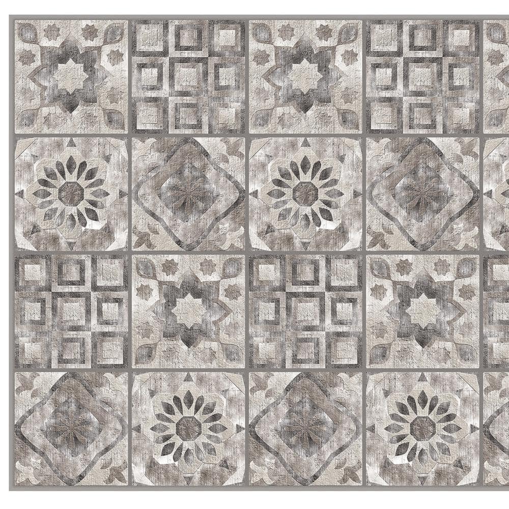 3D Falkirk Retro III 36 in. x 24 in. Beige Brown Faux Tile PVC Decorative W