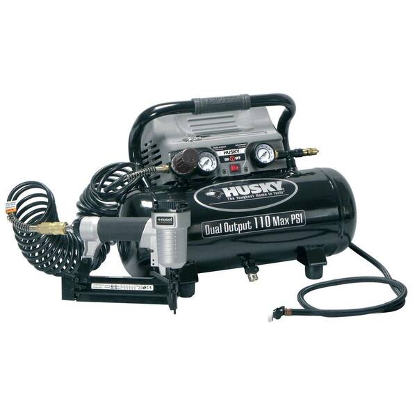 Husky 2-Gal. Portable Electric Dual-Output Air Compressor Kit-DISCONTINUED
