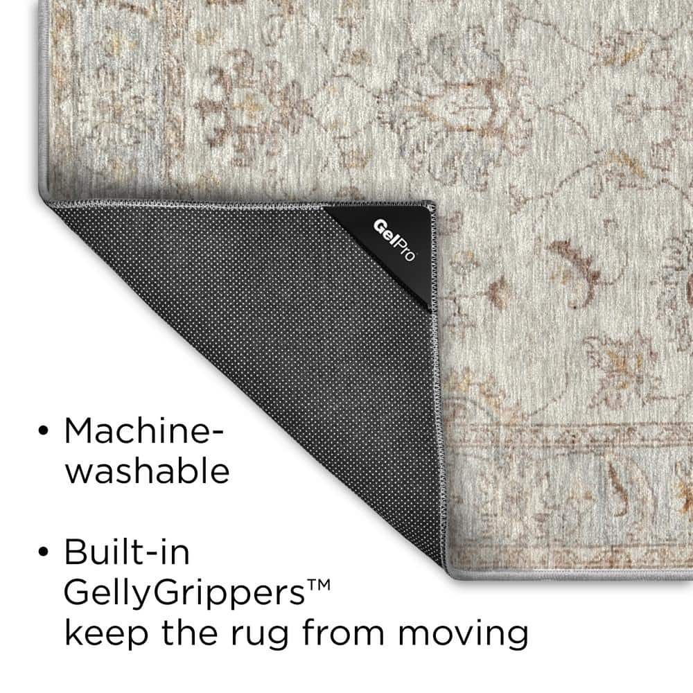 Jordan Oatmeal Easy-Care 24" x 76" Polyester Runner Rug