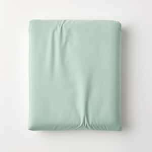 Company Cotton Sea Mist Solid 300-Thread Count Cotton Percale Full Fitted Sheet