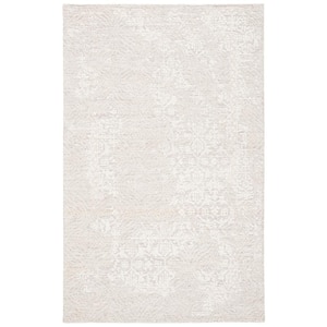 Metro Natural/Ivory Doormat 3 ft. x 5 ft. Solid Color Floral Area Rug
