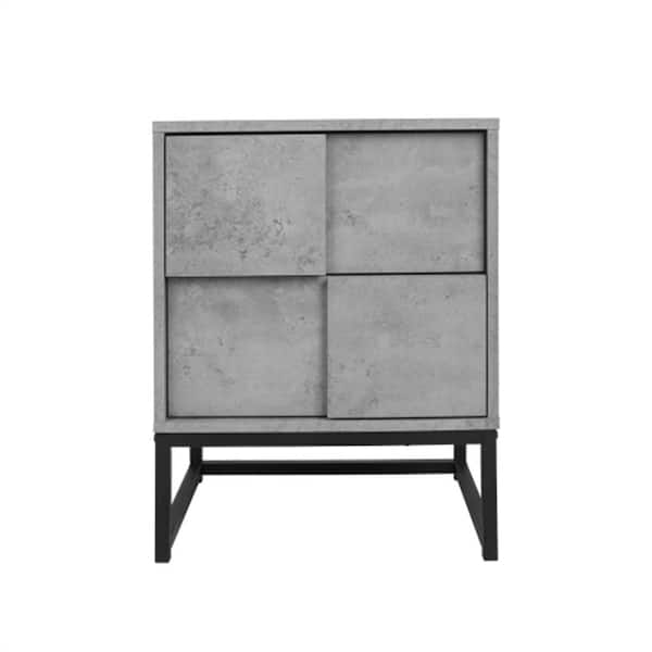 Donason 2-Drawer Cement Grey Nightstand(15.75 in. x 18.9 in. x 23.63 in. H)