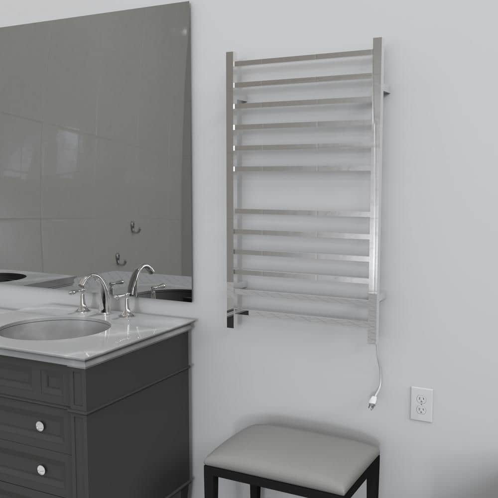 Polished Nickel Stainless Steel Wall Mounted Electric Towel Warmer